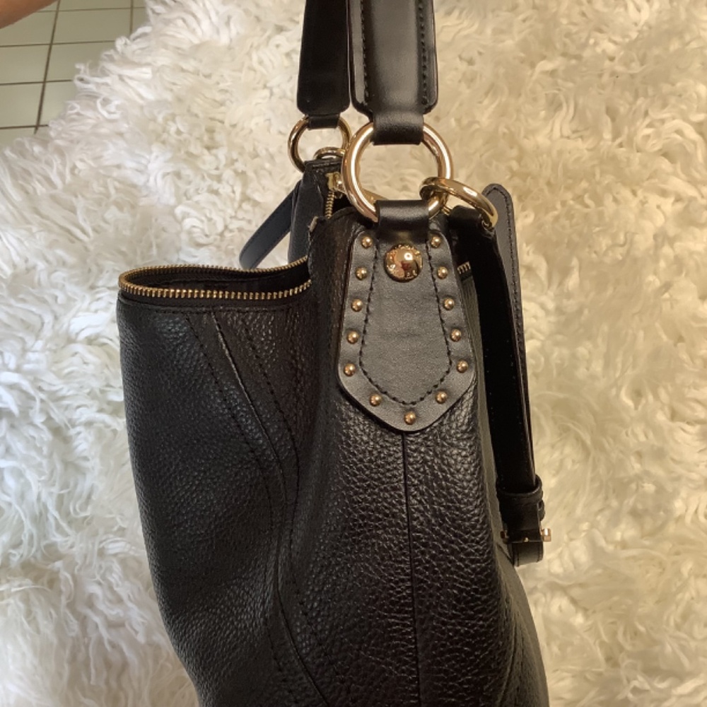 EUC Micheal Kors Black Pebble leather shoulder hand crossbody bag hobo - Picture 5 of 11